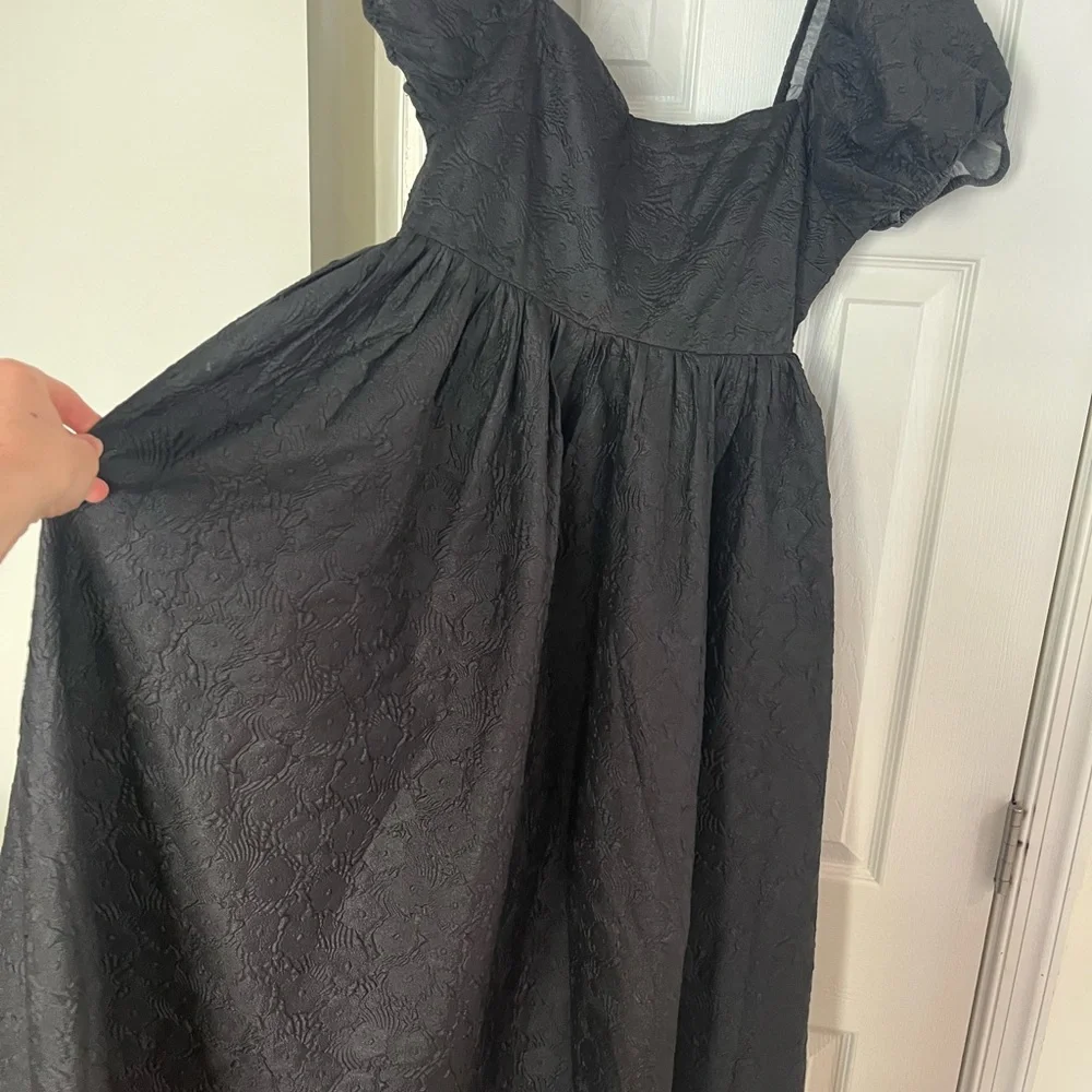 Lulu's Black Puff Sleeve Maxi Dress - Picture 2 of 4